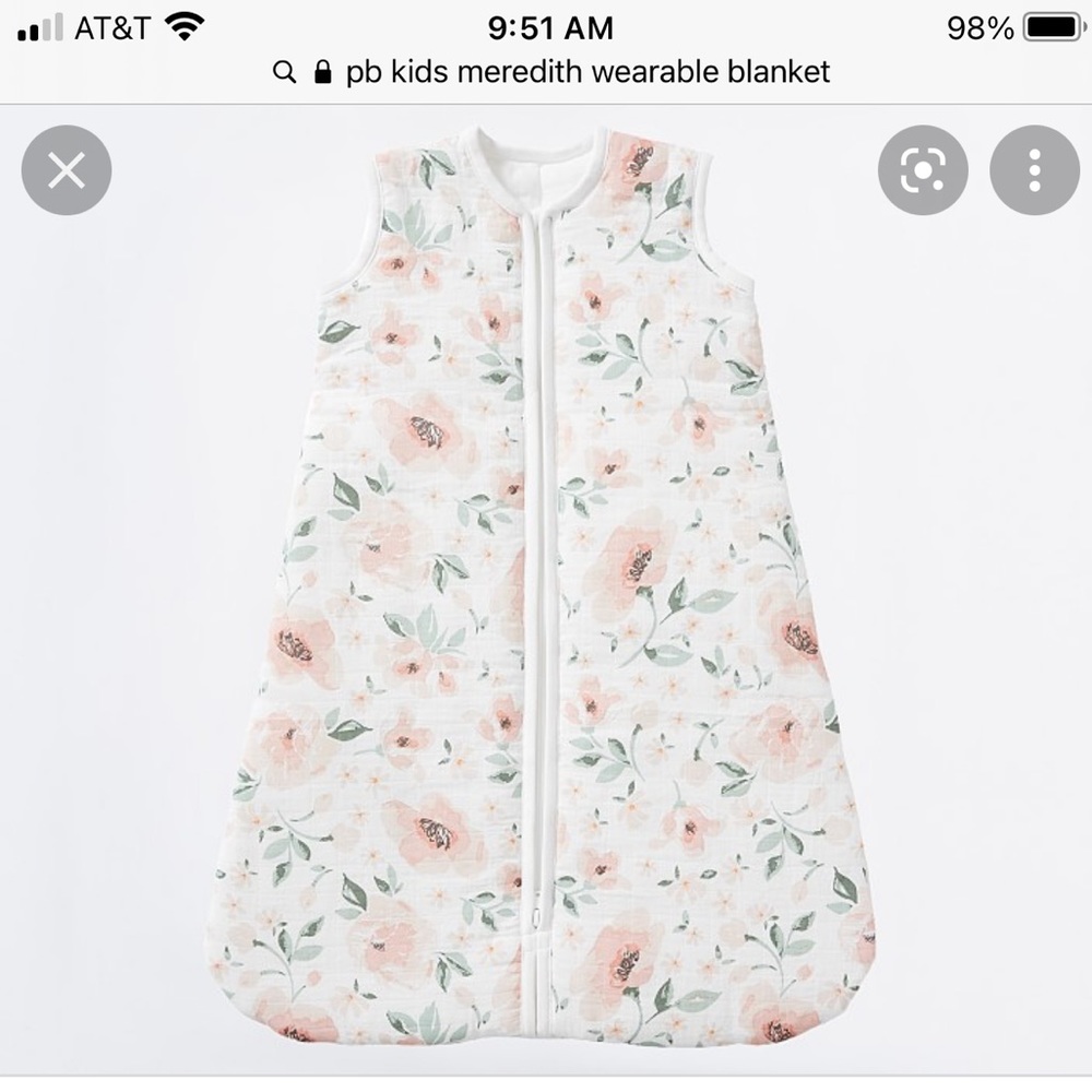 Pottery barn baby Meredith wearable blanket, size s